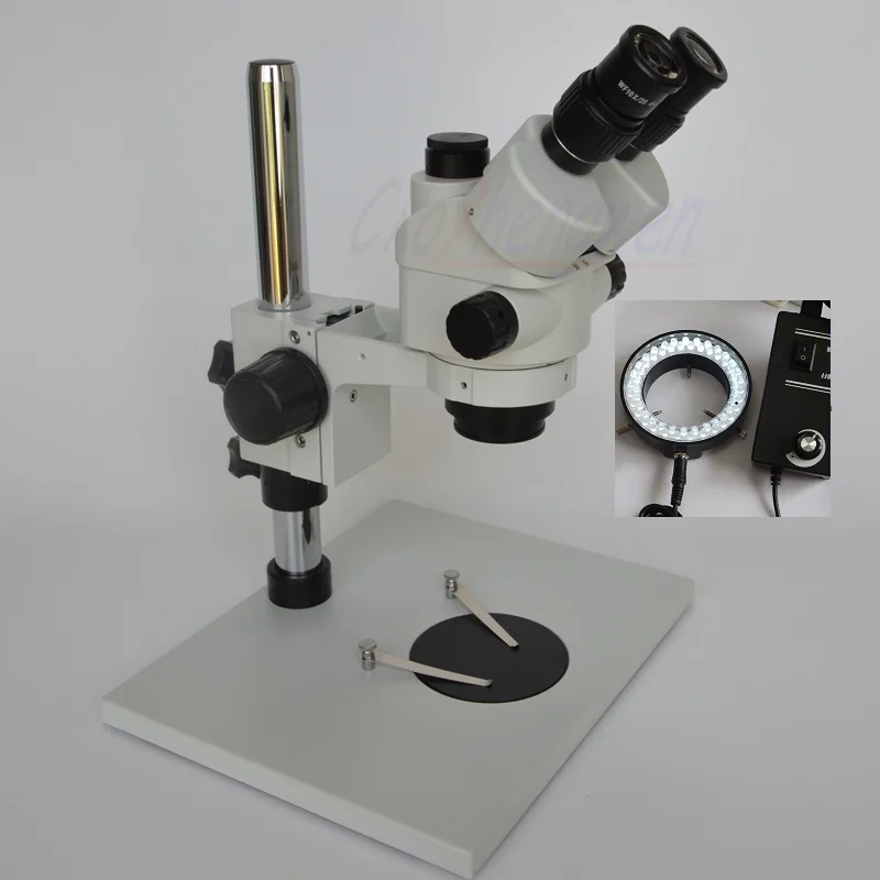 FYSCOPE 7-45X Simul Focal Trinocular mobile phone repair Microscope 60 LED Ring Light stereo Large size base | Инструменты