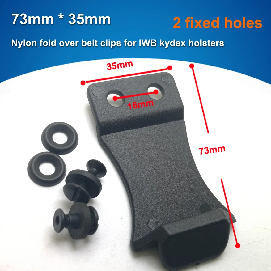 

73mm x 35mm 1.5" Nylon Fold Over Belt Clips with screw for IWB Kydex Holsters