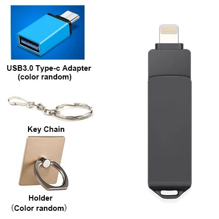 Сверхзвуковой USB флеш-накопитель для iphone 3 в 1 USB3.0 металлическая карта памяти Lightning/Micro USB/USB для iphone PC Android мобильного телефона - Цвет: Black