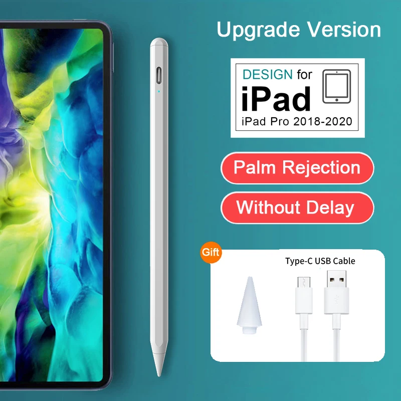 Для Apple Pencil 2 с Палм отказ от наклона чувствительность активный стилус для iPad Pro 11 12