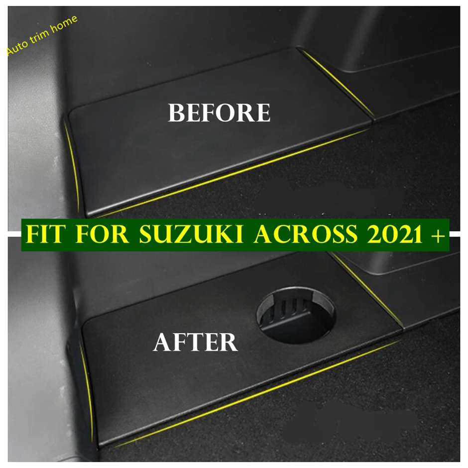 

Accessories Car-styling Rear Trunk Box Fire Extinguisher Cup Holder Case Cover Trim Black Style Fit For Suzuki Across 2021