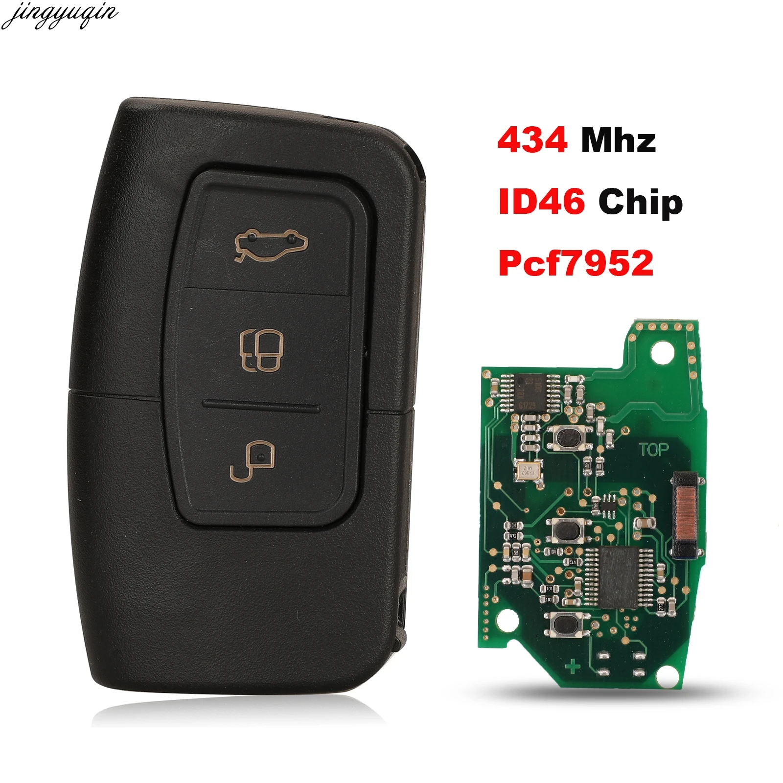 Jingyuqin Smart Card Remote Control Car Key 434MHZ ID46 PCF7952 For Ford Focus C-Max S-Max Fiesta Galaxy Ka Kuga Mondeo
