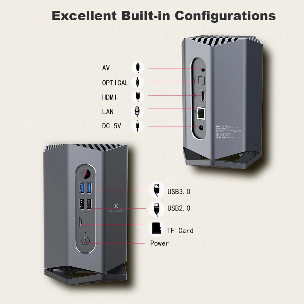 Игровой ТВ-приставка A95X MAX PLUS Amlogic S922X Android 9,0 4 Гб 64 Гб Dual mimo Wifi 4K 75 кадров в секунду Google Play Store PLEX медиа-сервер Playe