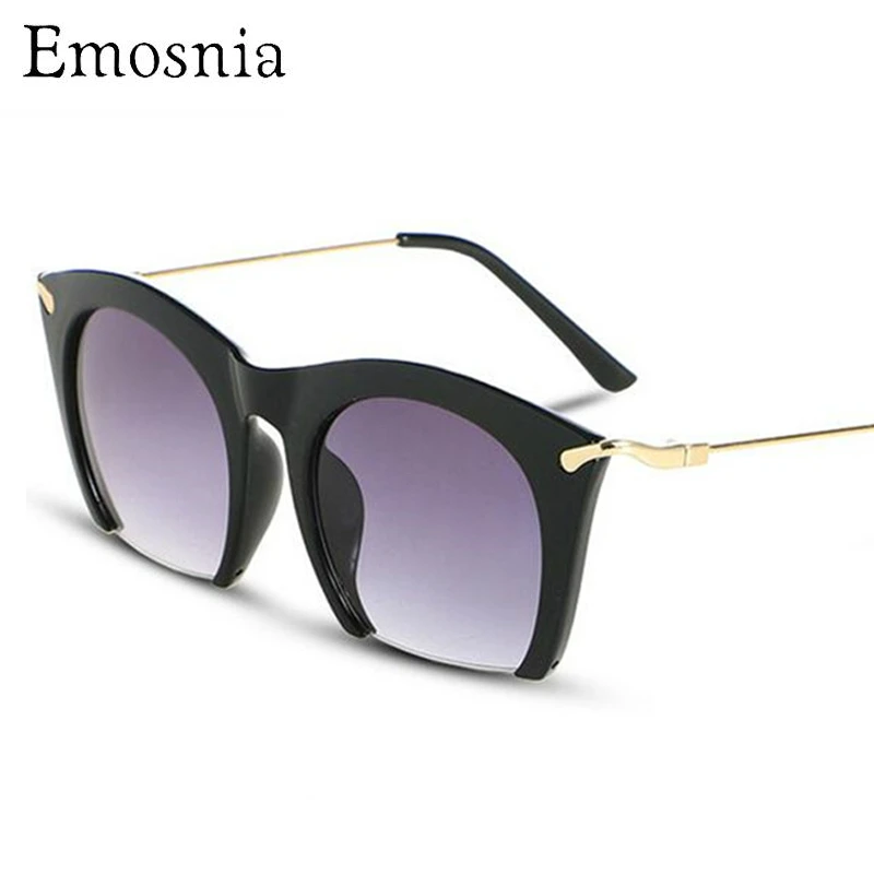 Fashion Half Frame Cat Eye Sunglasses Women Trendy Colored Semi-Rimless Eyeglasses Street Beat Shopping lente de sol mujer UV400