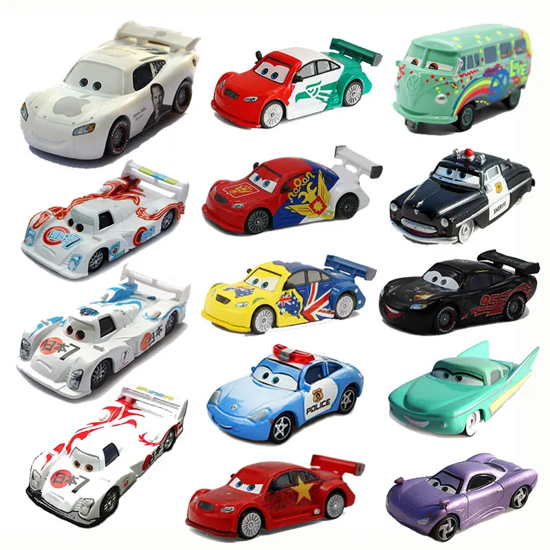 Disney Pixar-coche de policía de edición limitada Cars 2 3 para niños, coche de policía de película McQueen, versión japonesa 7, Sally, policía, Car1:55, coches de aleación