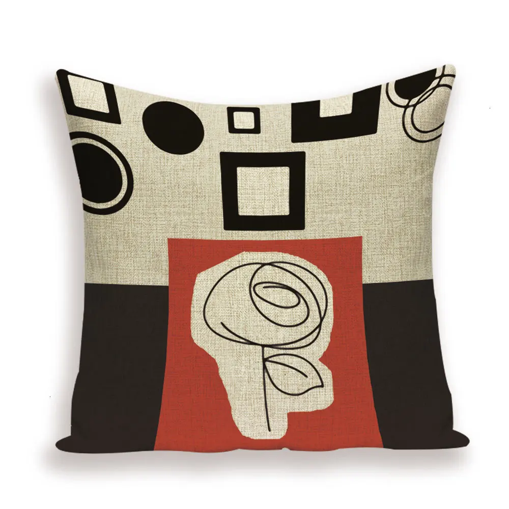 Красочная подушка с абстрактным изображением чехол современное искусство абстрактная линия наволочка чехол s постельное белье диван домашний декор подушки Чехлы Kissen