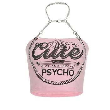 

Jazz Stage Costume Nightclub Ins Chain Design Hanging Neck Pink Vest Girls Hip Hop Clothes Street Dance Wear Rave Outfit DT1431