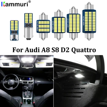 

KAMMURI 25x Canbus Interior Dome + Vanity mirror + Trunk + Door + Footwells +Glove LED light Kit for Audi A8 S8 D2 (1997-2002)