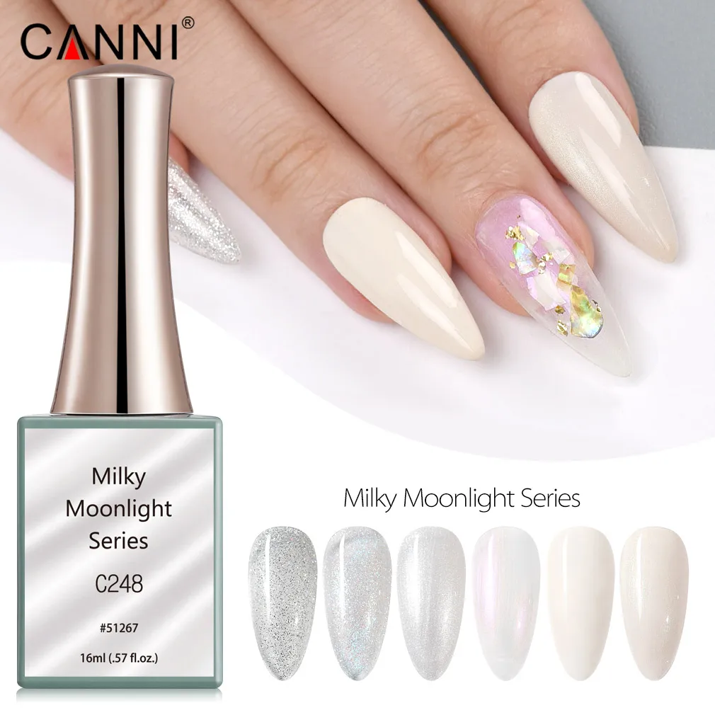 Canni New 16ml UV Nail Gel Polish Milky Moonlight Series C247-C252 SemiPermanent Nailart Manicure Soakoff Varnish Enamel Lacquer 2
