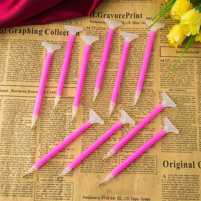 Diamond Painting Pen 10Pcs Diamond Painting Pens Point Drill Tool Double-headed Stitch Pens Square Round Drill Embroidery Mosaic DIY Hand Craft Tool