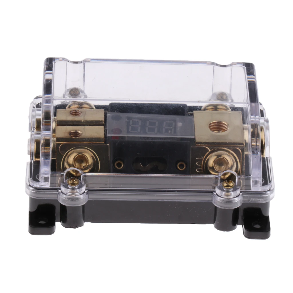 100A Audio Stereo Fuse Holder Distribution Block LED Digital Voltage Inline