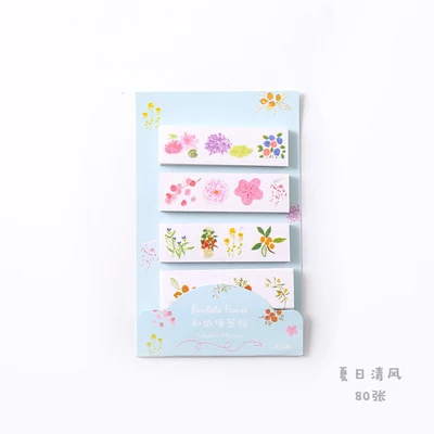 80 листов милые летние свежие серии липкий блокнот для заметок планировщик Diy наклейки Школьные канцелярские бумаги pappapelaria - Цвет: A