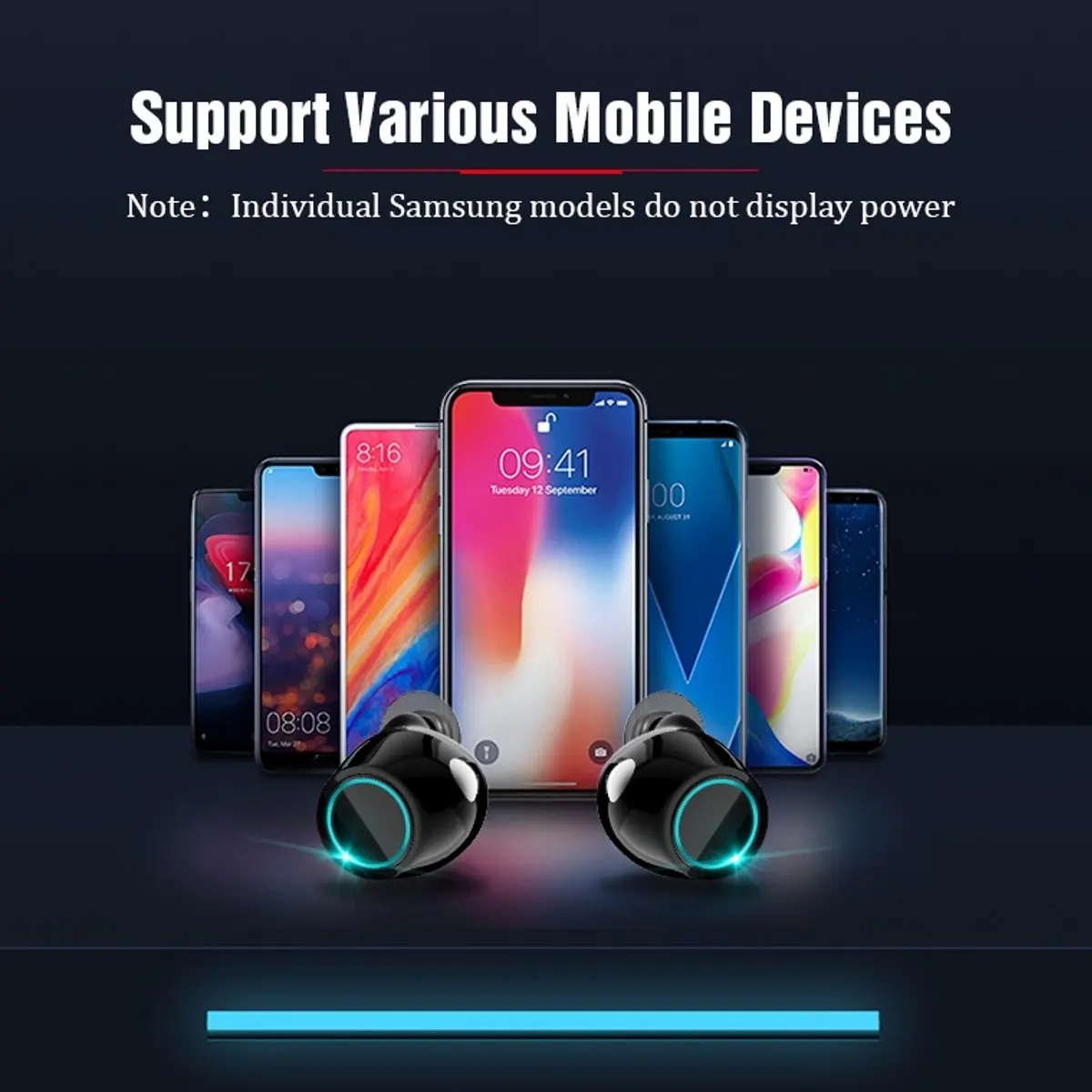 TWS bluetooth наушники-вкладыши туры Беспроводной стерео без потерь Шум снижение одним нажатием кнопки Управление наушники с зарядный чехол