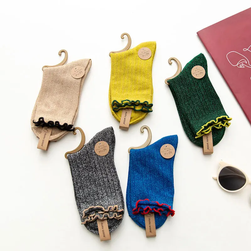 Модные мягкие хлопковые женские носки с кружевными оборками высококачественные милые носки на весну-лето удобные милые носки с оборками для маленькой принцессы