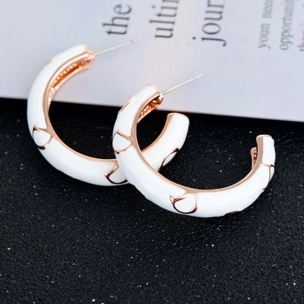Серьги-кольца Viennois, белые серьги для женщин, модные ювелирные изделия