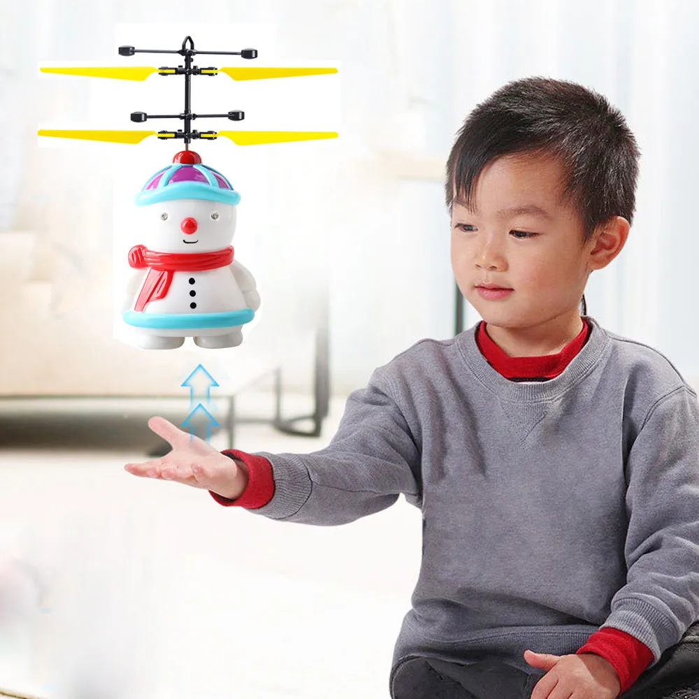 

Electric Infrared Sensor Snowman Flying Toys Helicopter LED Light Xmas Gift Toy M0906
