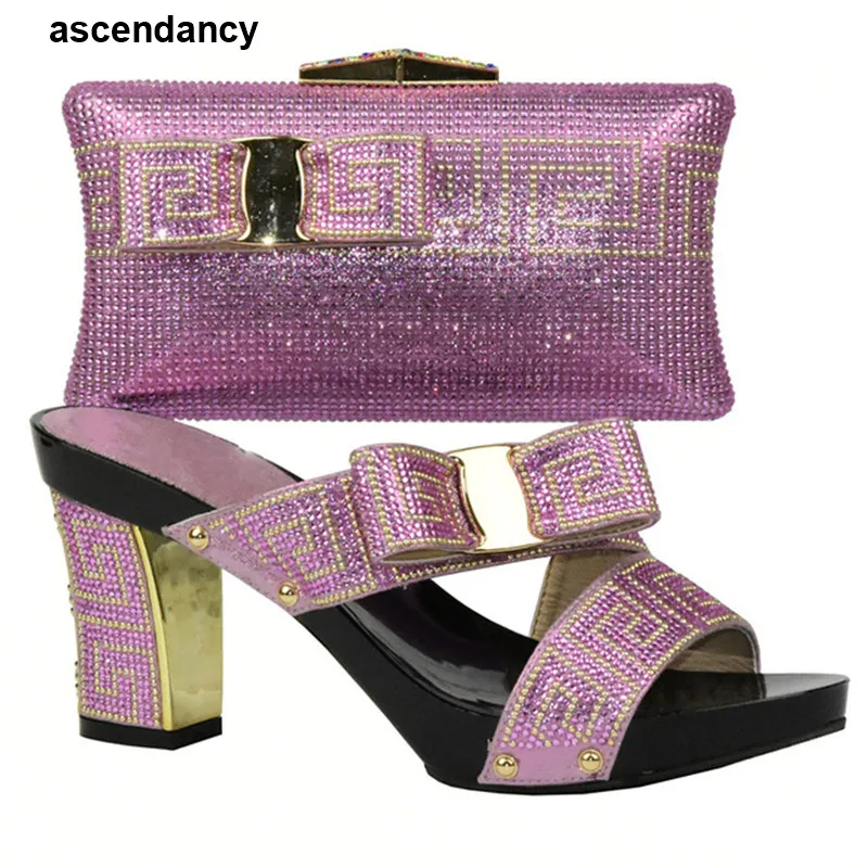 Г. Розовый высококачественный комплект из обуви и сумки, комплекты в африканском стиле итальянская обувь и сумка в комплекте, Новое поступление, женская обувь и сумка в комплекте
