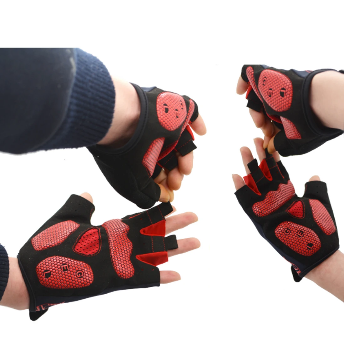 Iguardor высококачественные перчатки для горного велосипеда с половинными пальцами, велосипедные наружные ударостойкие перчатки по оптовой цене-Красный L