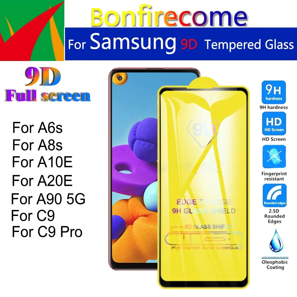 Закаленное стекло 9D с полным покрытием для Samsung Galaxy A6s A8s A10E A20E A90 5G 50 шт./партия