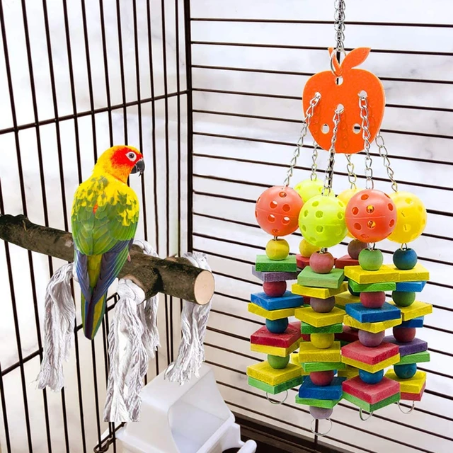 7 PCS Jouets pour Oiseaux, Jouets à Mâcher pour Oiseaux, Jouet à