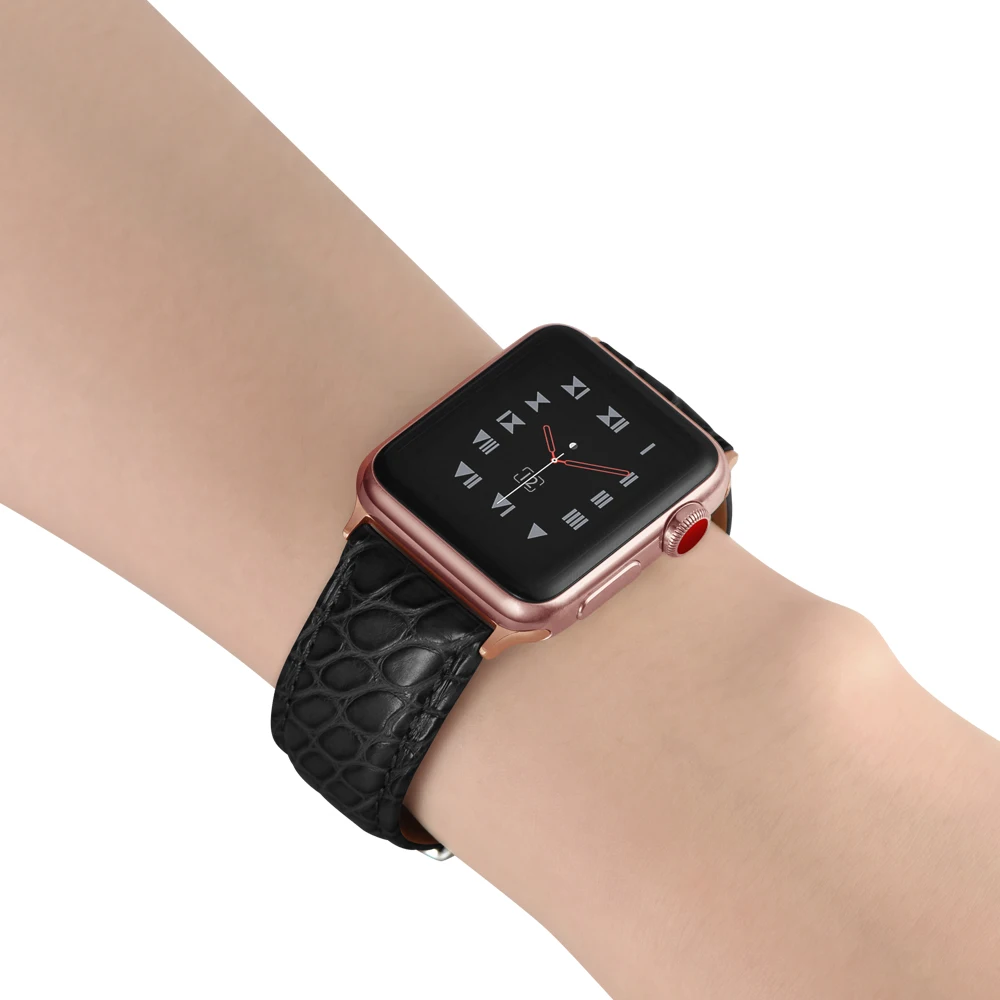 Ремешок из кожи аллигатора для часов Apple watch, 4 ремешка, 44 мм, 40 мм, iwatch, 42 мм, 38 мм, верхний технологический браслет, Apple watch, 3, 21, 5, 44