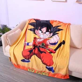 

Cartoon Dragon Ball Z Oral Fleece Blanket Mat Cover Bath Towel Nap Travel Home Sleep Bedroom Picnic Blanket Child Kids Gift