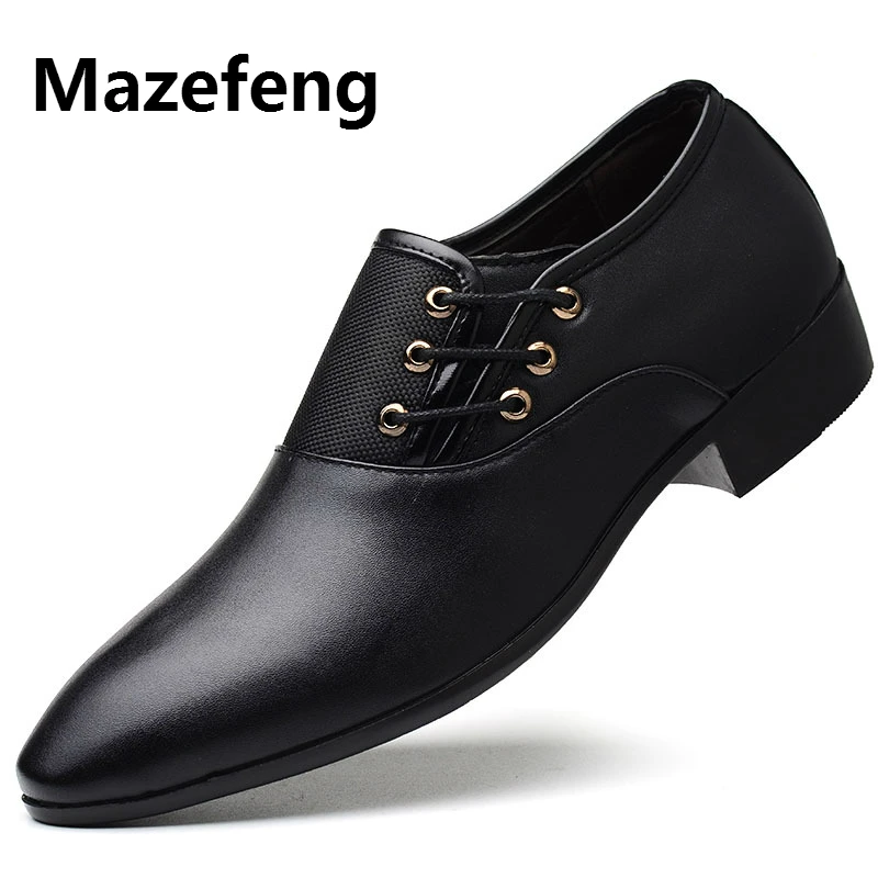 Mazefeng/ Мужские модельные туфли; Мужская официальная обувь; роскошные кожаные свадебные туфли для жениха; мужские оксфорды; модельные туфли; большие размеры 38-48
