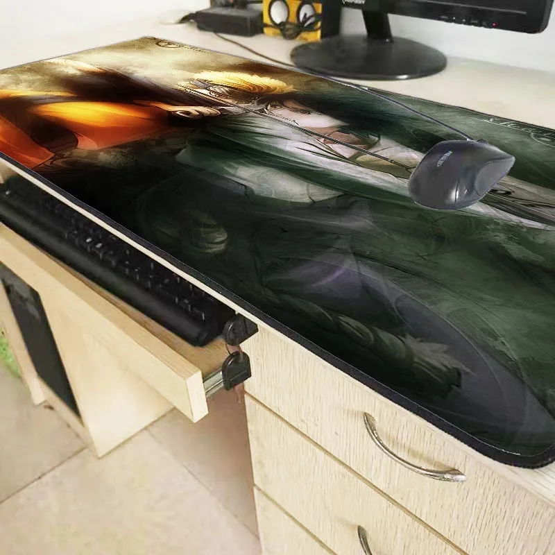  XGZ Naruto Anime Speed Version Large Gaming Mouse Pad Gamer Lock Edge Mouse Keyboards Mat Big Desk 