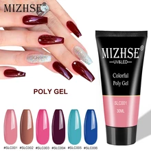 Mizhse 12 cores 30 ml/15 ml polygel gel vermelho azul amarelo poli gel prego gel mtte embeber fora uv duro rápido construtor gel(China)