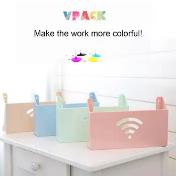 

WiFi Router Sundries Holder Storage Box Plastic Wall Mounted Rack Organizer WiFi Sign Design Storage Box use store WiFi router