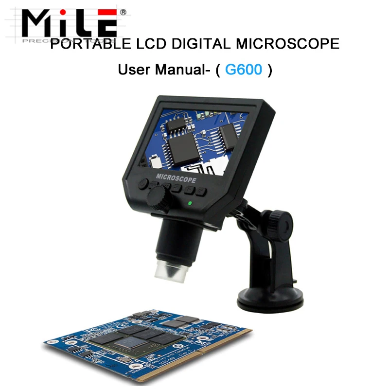 

MILE 1-600x 3.6MP USB Digital Electronic Microscope Portable 8 LED VGA With 4.3" HD OLED Screen For Pcb Motherboard Repair