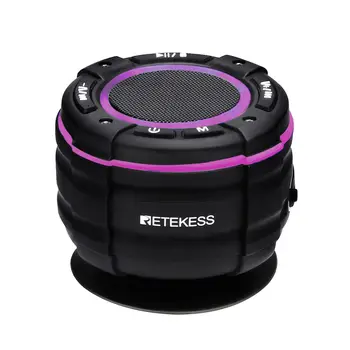 

Retekess TR622 bluetooth Speaker FM Radio Phone Talk USB IP67 Waterproof Speaker LED Light Music Player Outdoor Suction Cup Type