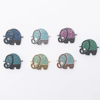 

Diy Animal Elephant Copper Zircon Jewelry Connector Bracelet Necklace Connector Jewelry Making Micro Pave CZ Connector