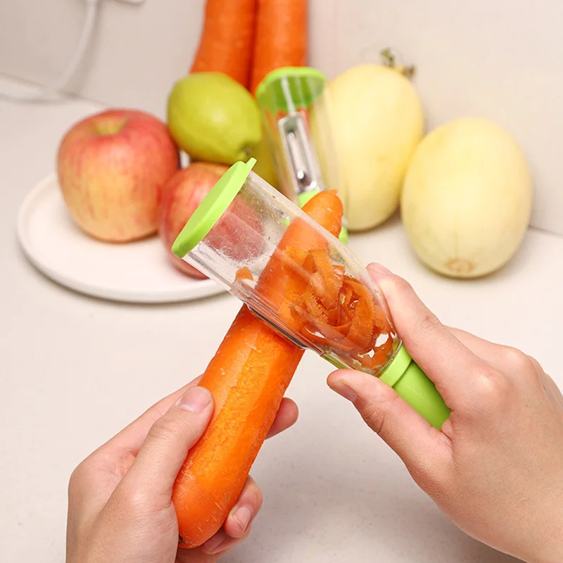 Storage Peeler Peelers With Trash Can Fruit Vegetable Peeler Kitchen  Supplies