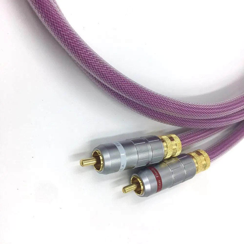 Colleimage HiFi RCA Interconnect Audio Cable Hifi 2 RCA Male To 2 RCA Male Interconnect Cable Preamp Headphone Amplifier DAC