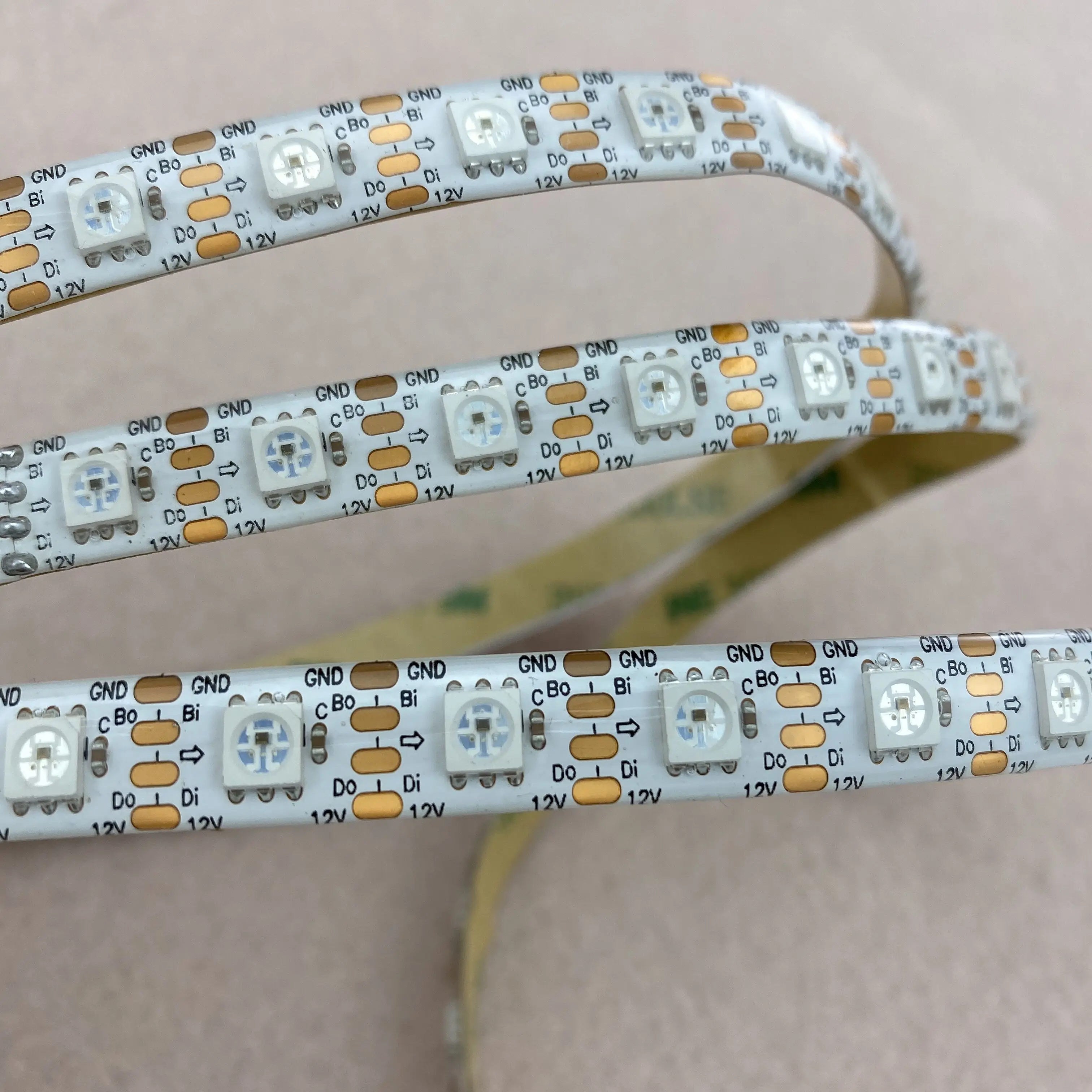 72leds/m SK6813HV-09-6P DC12V addressable full color RGB 5050 LED strip5mwaterproof in silicon coatingIP65 WHITE PCB | Лампы и