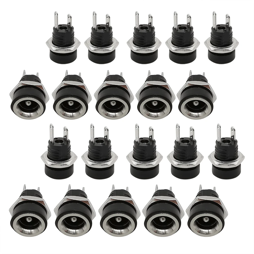 100pcs 5 5 X 2 1mm Dc Power Socket Jack Female Threaded Mount Adapter With Hexagonal 2 Pin Dc 5 5x2 1 Electrical Plug Connector Connectors Aliexpress