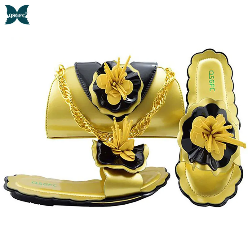 

Autumn New Style Coming Yellow Color Italian design Shoes and Bags To Match Shoes with Bag Set Matching African Shoe and Bag Set