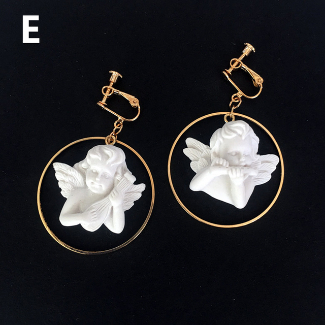 Cute Cupid Angel Pendant Drop Earring Resin Gummy God Of Love Necklace For Girls Children Birthday Gift Lovely Jewelry