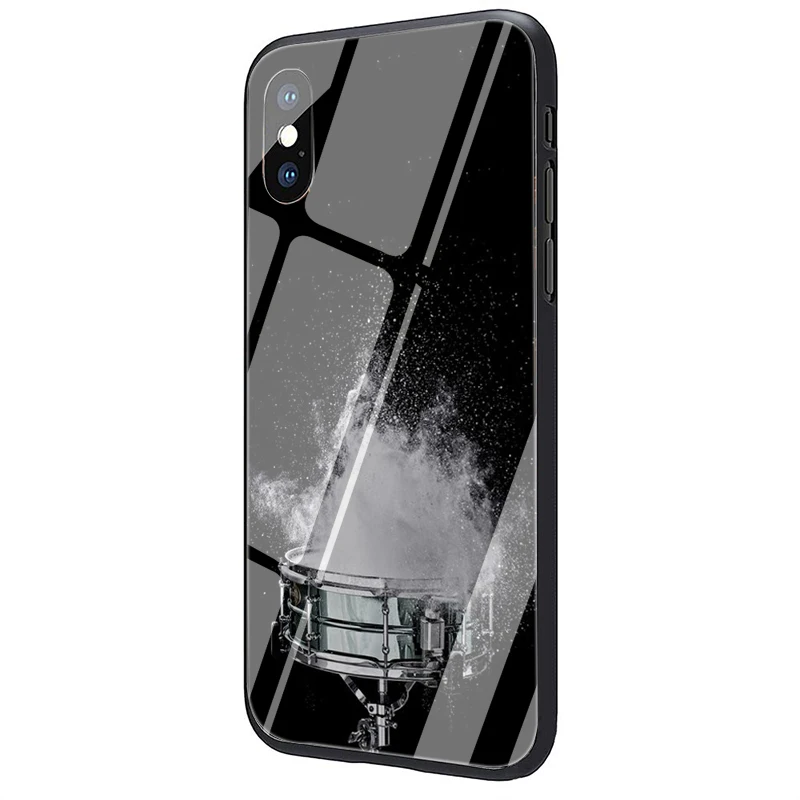 EWAU музыкальный барабанный инструмент закаленное стекло чехол для телефона iPhone 5 5S SE 6 6s 7 8 Plus X XR XS 11 pro Max - Цвет: G5