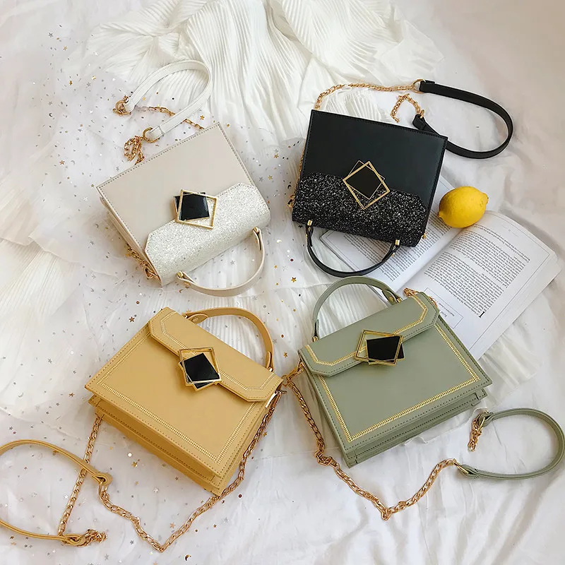

Mini Leather Crossbody Bags For Women 2019 Green Chain Shoulder Messenger Bag Lady Travel Purses and Handbags Cross Body Bag