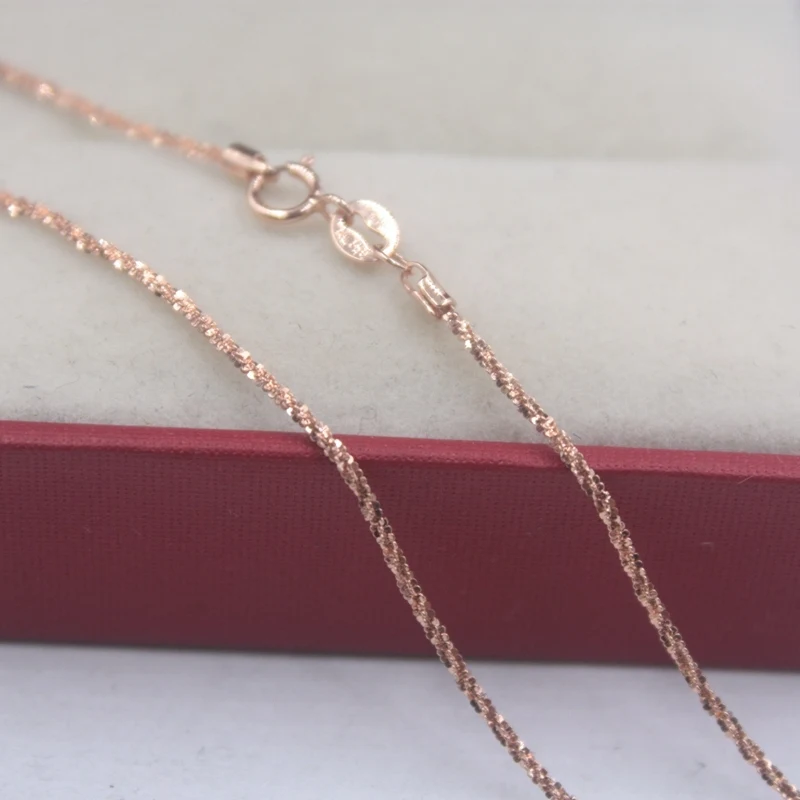 Pure 18k Rose Gold Chain Unisex Luck 