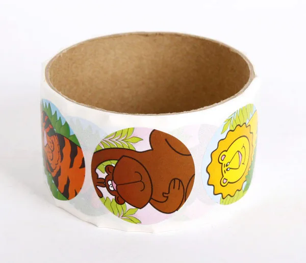 100pcs/Roll Jungle Animals Sealing Sticker DIY Gifts Posted Baking Decoration Package Adhesive Seal Label kids Favors