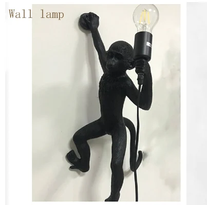 Полимерная лампа в форме обезьяны, черный, белый, золотой подвесной светильник для гостиной, лампы для художественного салона, кабинета, светодиодный светильник s, блеск с E27, светодиодная лампа - Цвет корпуса: Q