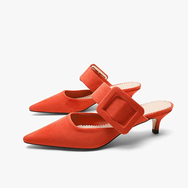 

2019 New Style Spring Summer Za Series RA Europe And America Buckle High-Heel after Empty Sandals Women's Pointed Toe Low Cut Th