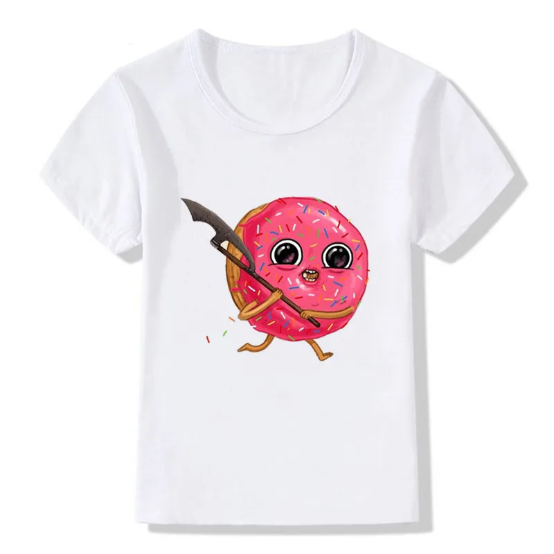 

New Summer Cute Cartoon Colorful Doughnuts Design Funny T-Shirts Boys Girls Happy Birthday Gift girls summer tops