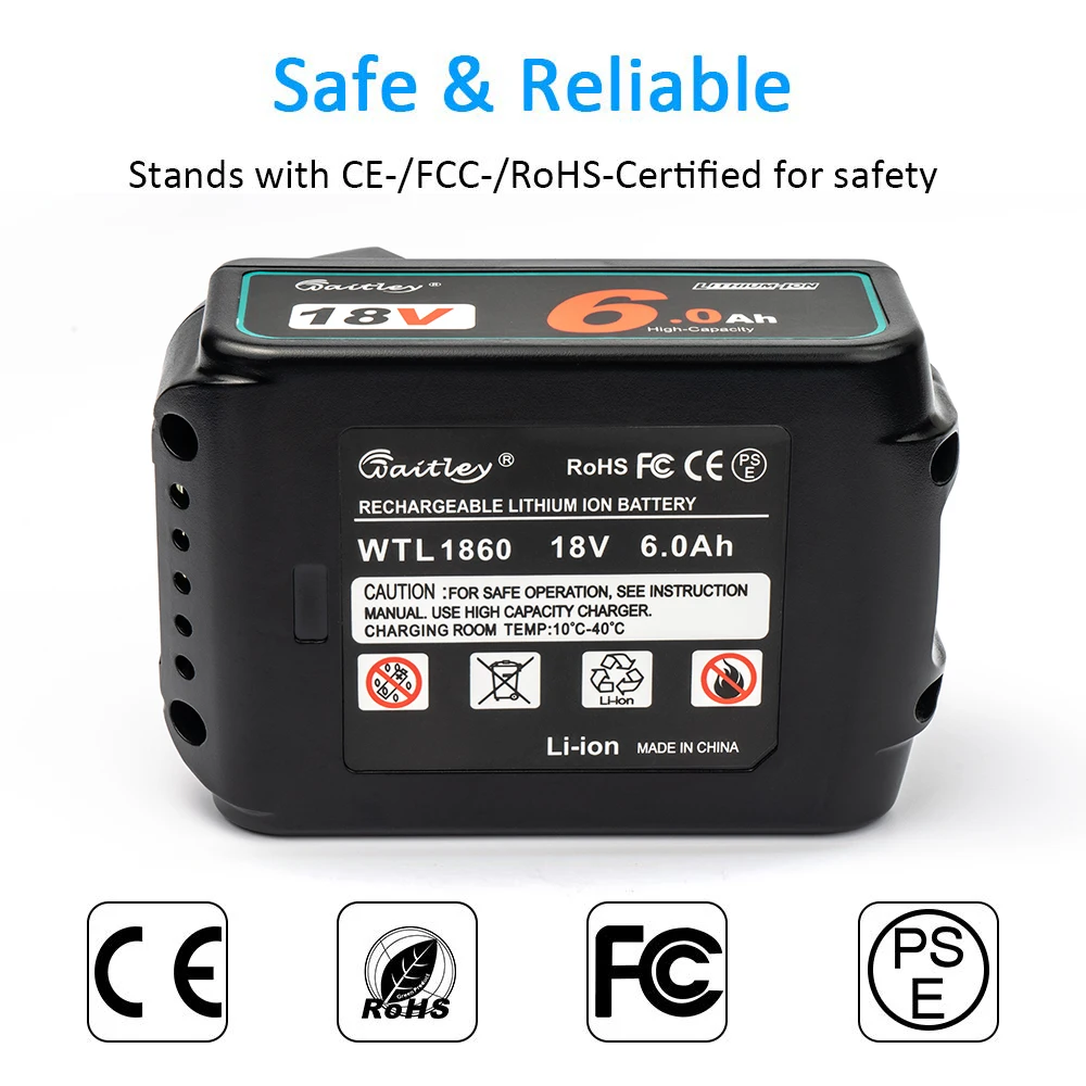 Waitley 18V 2.0 7.8Ah Akku für Makita Elektrowerkzeuge – LED-Li-Ionen ...