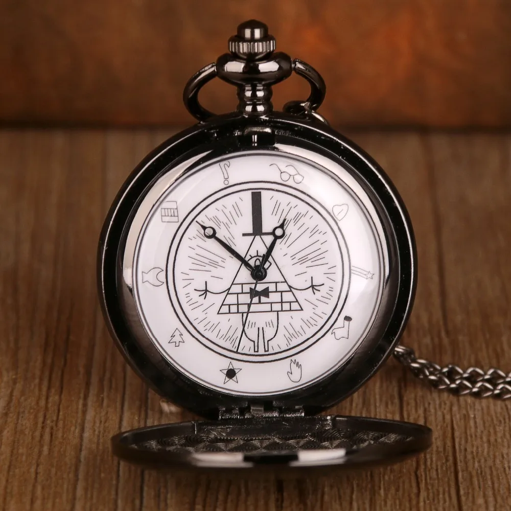 Топ бренд Bill Cipher Гравити Фолз кварцевые карманные часы Аналоговые в виде кулона унисекс карманные часы с цепочкой ожерелье