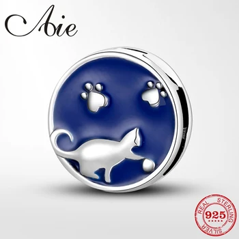 

Hot sale 925 Sterling Silver Elegant cat Round shape animal beads charms Fit Original reflexions Bracelet Charms Jewelry making