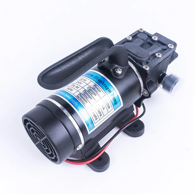 

DC 24V 120W 130PSI 10L/Min Water High Pressure Diaphragm Self Priming Pump Small Safe Return Valve Type Pump